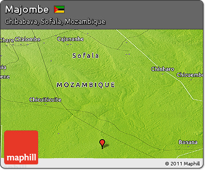 Physical Panoramic Map of Majombe