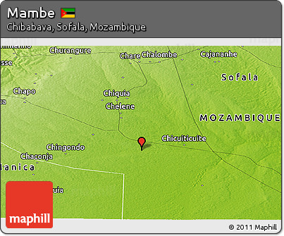 Physical Panoramic Map of Mambe