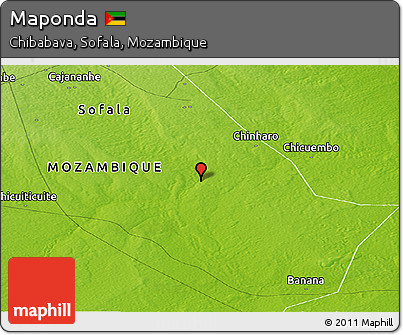 Physical Panoramic Map of Maponda
