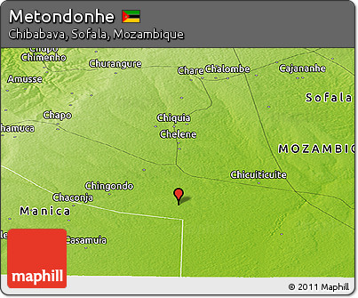 Physical Panoramic Map of Metondonhe