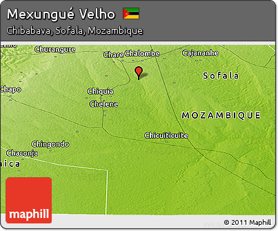 Physical Panoramic Map of Mexungué Velho