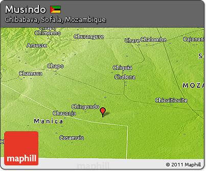 Physical Panoramic Map of Musindo