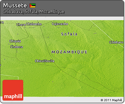 Physical Panoramic Map of Mussete
