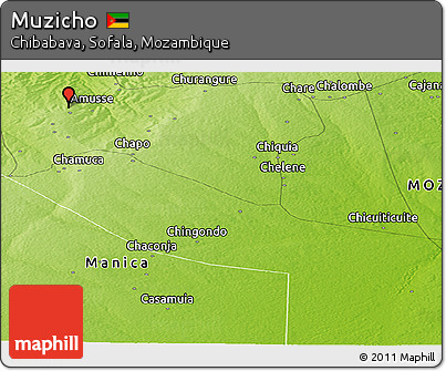 Physical Panoramic Map of Muzicho