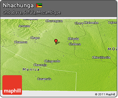 Physical Panoramic Map of Nhachunga
