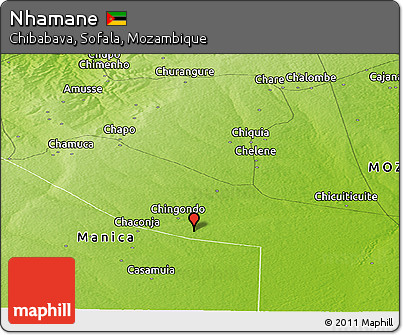 Physical Panoramic Map of Nhamane