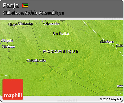 Physical Panoramic Map of Panja