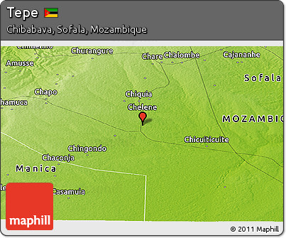 Physical Panoramic Map of Tepe