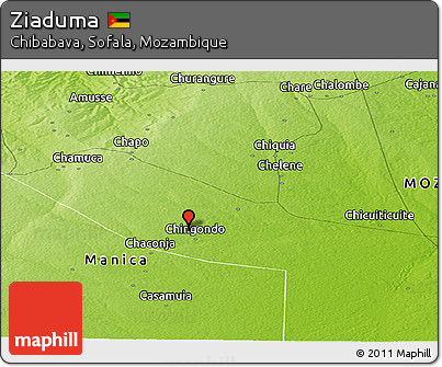 Physical Panoramic Map of Ziaduma
