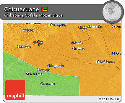 Political Panoramic Map of Chicuacuane