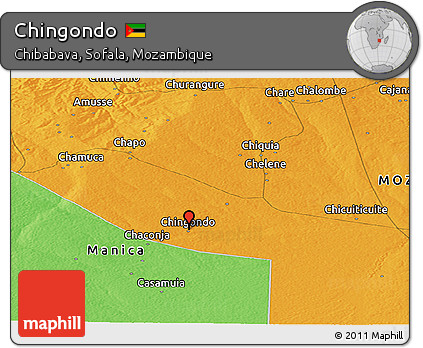 Political Panoramic Map of Chingondo