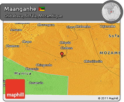 Political Panoramic Map of Maanganhe
