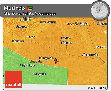 Political Panoramic Map of Musindo