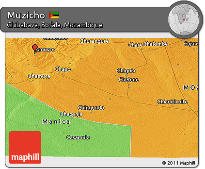 Political Panoramic Map of Muzicho