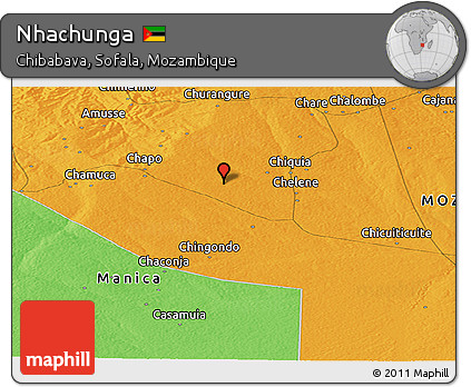 Political Panoramic Map of Nhachunga