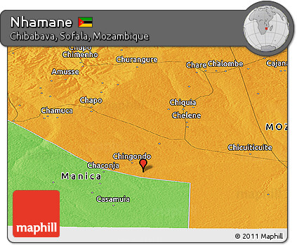 Political Panoramic Map of Nhamane