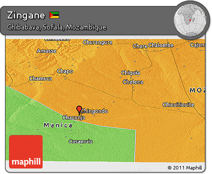 Political Panoramic Map of Zingane