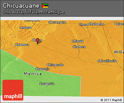 Political Panoramic Map of Chicuacuane