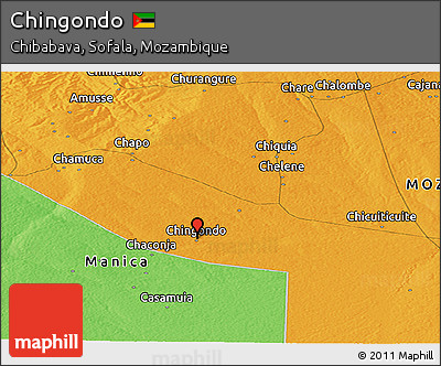 Political Panoramic Map of Chingondo