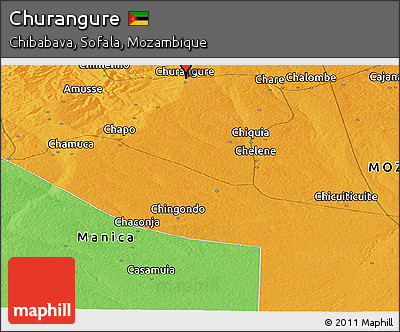 Political Panoramic Map of Churangure