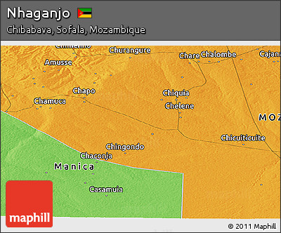 Political Panoramic Map of Nhaganjo