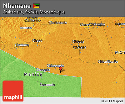 Political Panoramic Map of Nhamane
