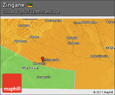 Political Panoramic Map of Zingane