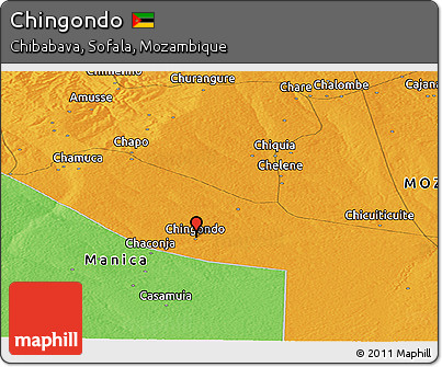 Political Panoramic Map of Chingondo