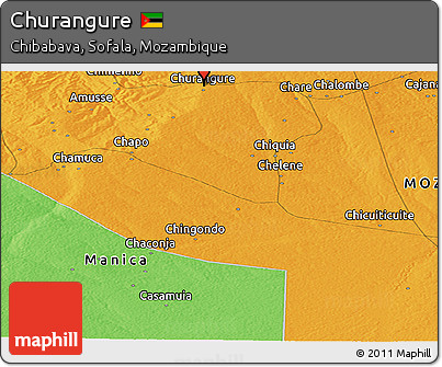 Political Panoramic Map of Churangure