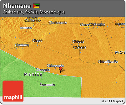 Political Panoramic Map of Nhamane