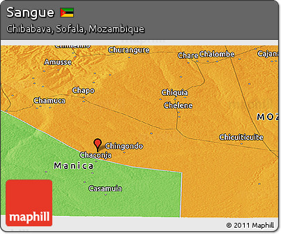 Political Panoramic Map of Sangue