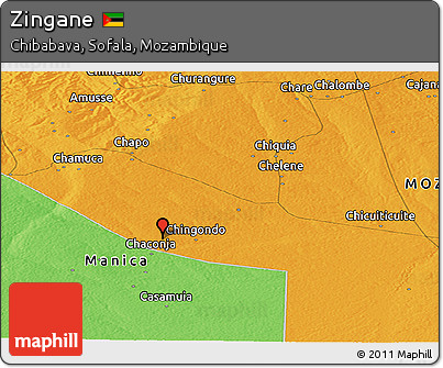 Political Panoramic Map of Zingane