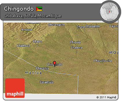 Satellite Panoramic Map of Chingondo