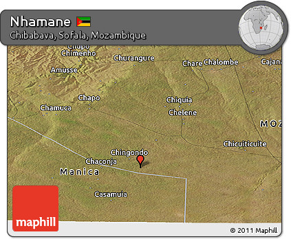 Satellite Panoramic Map of Nhamane