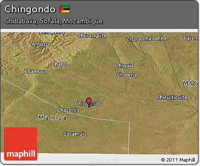 Satellite Panoramic Map of Chingondo