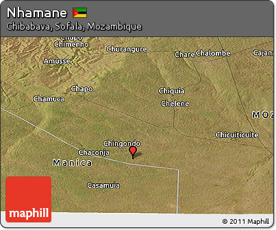 Satellite Panoramic Map of Nhamane