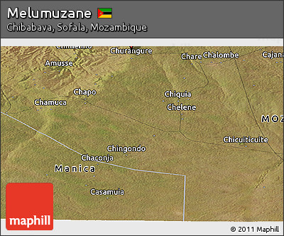Satellite Panoramic Map of Melumuzane