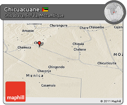 Shaded Relief Panoramic Map of Chicuacuane