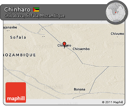 Shaded Relief Panoramic Map of Chinharo