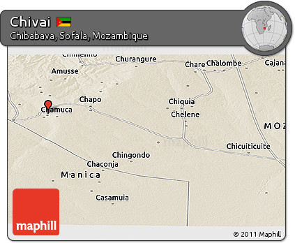 Shaded Relief Panoramic Map of Chivai