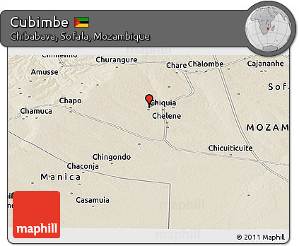 Shaded Relief Panoramic Map of Cubimbe