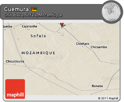 Shaded Relief Panoramic Map of Cuemura