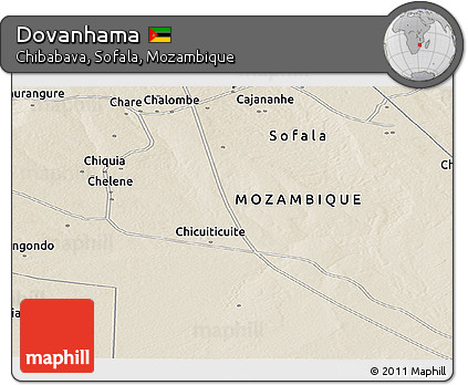 Shaded Relief Panoramic Map of Dovanhama