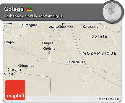 Shaded Relief Panoramic Map of Golegã