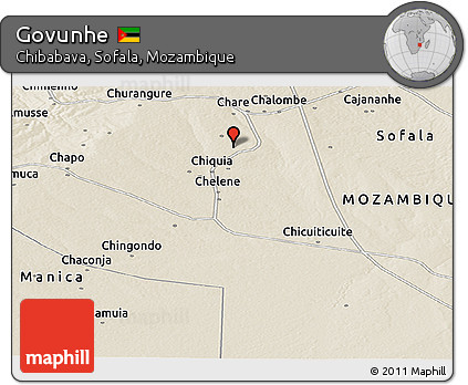 Shaded Relief Panoramic Map of Govunhe
