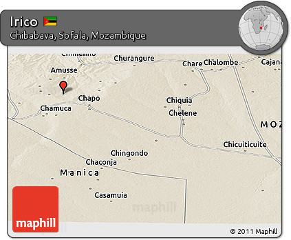 Shaded Relief Panoramic Map of Irico
