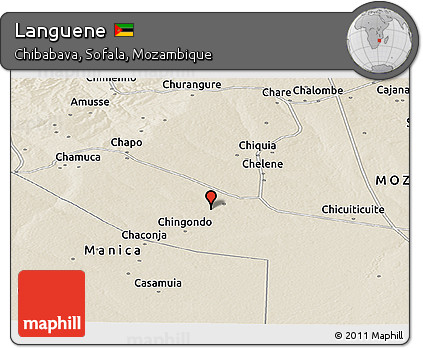 Shaded Relief Panoramic Map of Languene