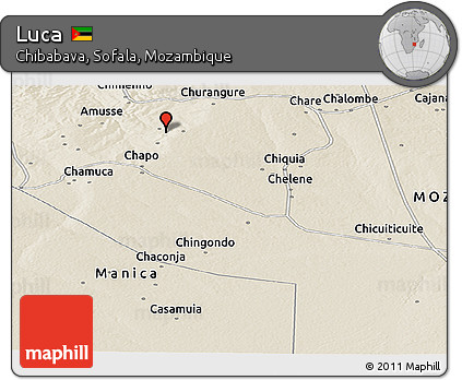 Shaded Relief Panoramic Map of Luca