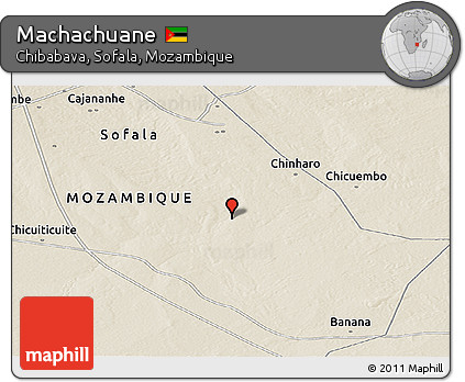 Shaded Relief Panoramic Map of Machachuane