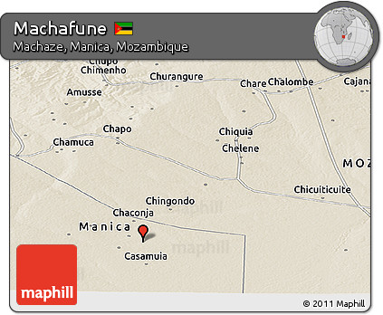 Shaded Relief Panoramic Map of Machafune